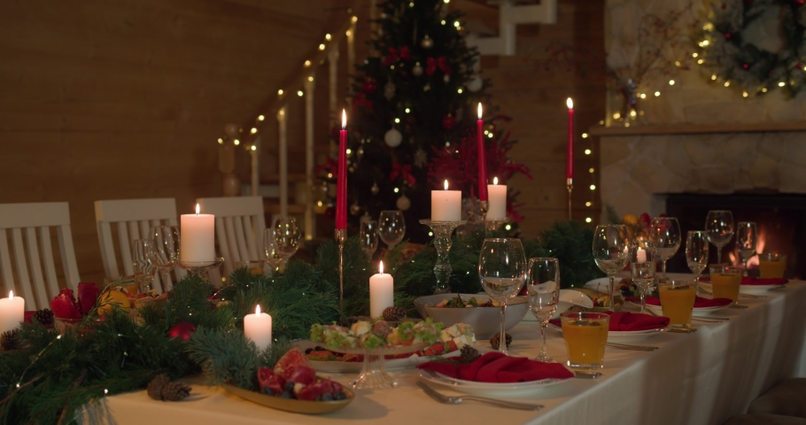 Christmas Table Lunch Stock Video Footage - 4k And Hd Video Clips 