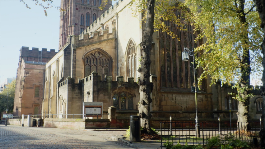 Beautiful shot of the Holy Trinity Church in the city of Coventry, England | Shutterstock HD Video #1081630688