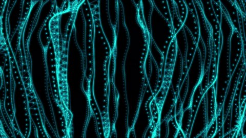 Abstract blue wave texture motion. Fantasy stream and dots moving background. Modern pattern tech background