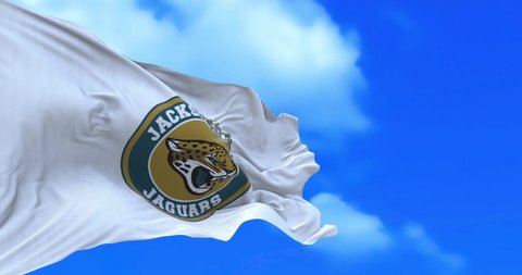 Jacksonville , USA - 30 October 2021 - Animated flag of The Jacksonville Jaguars are a professional American football team based in Jacksonville, Florida.