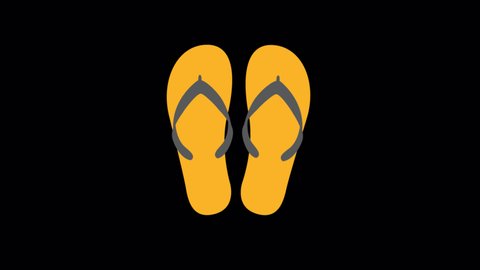 2D Animated Beach Slippers Icon, Simple icons from Holidays or Vocation Icons Collection, Flat Holiday and Infographic icon 