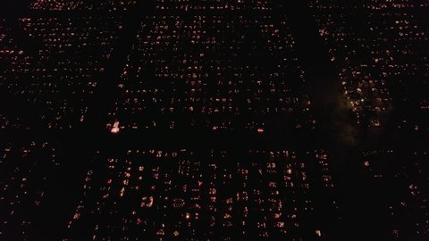 flying over a cemetery at night