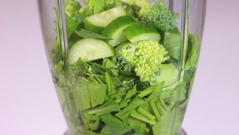 Make a green smoothie with a blender