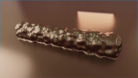 Piece Of Candy Coming From Liquid Chocolate 3D Animation