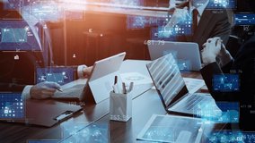 Business and technology concept. Communication network. GUI (Graphical User Interface). - Powered by Shutterstock - Get 15% off with code: PIKWIZARD15