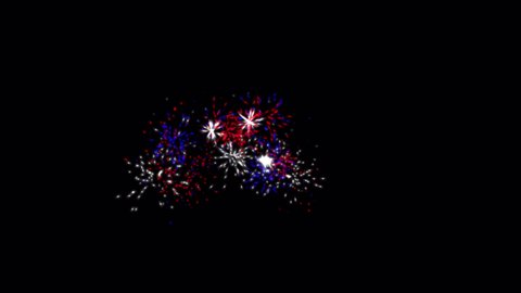 Animated fireworks. Collection A. Set of 9 single elements. Transparent background. Alpha channel. 23,98 fps