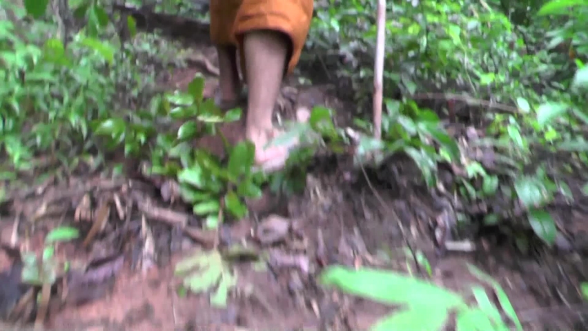 Adventure tourism on Phu Pang Mountain at Wat Pa Phu Pang, Sri Muang Mai District, Ubon Ratchathani Province, Thailand.