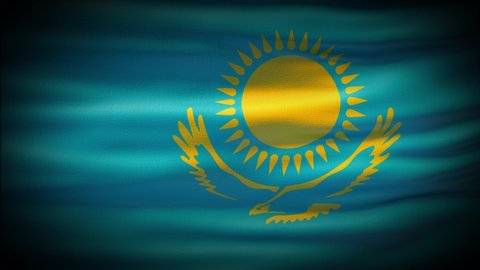 Animation Kazakhstan Flag Waving Seamless Loop Stock Footage Video (100 ...