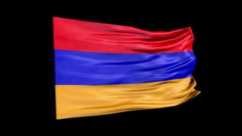 Realistic Armenia flag is waving 3D animation. National flag of Armenia. 4K Armenia flag seamless loop animation.