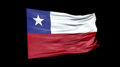 Realistic Chile flag is waving 3D animation. National flag of Chile. 4K Chile flag seamless loop animation.