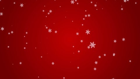Merry christmas. 2022 flat animation of hand drawn appearance inscription. Falling shaped snowflakes on a red background. Christmas new year motion graphic video animation.