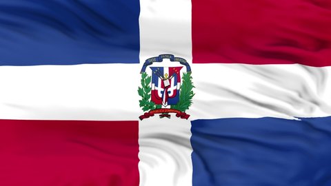 the republic Dominican flag is waving 3D animation. republic Dominica flag waving in the wind. National flag of republic Dominica. flag seamless loop animation. 4K