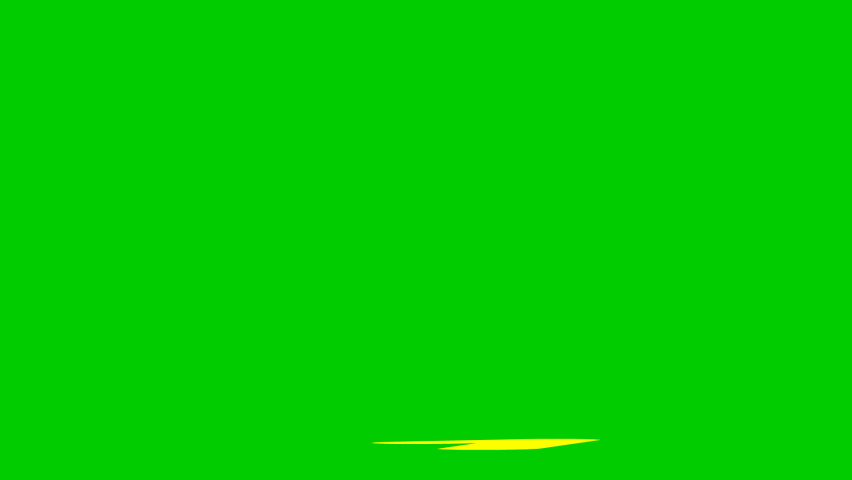 Funny children yellow numbers. Count from 1 to 10. The numbers appear and disappear in turn. Vector illustration isolated on green background. 