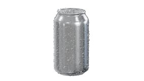 Realistic seamless looping 3D animation of the spinning ice-cold wet aluminum alcohol or soft drink can rendered in UHD with alpha matte - Powered by Shutterstock - Get 15% off with code: PIKWIZARD15