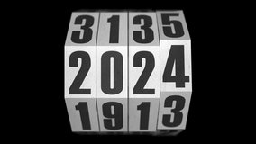 Vintage rotating mechanical counter switches from 2021 to 2026 on white. Perfect addition to your New Year countdown video. - Powered by Shutterstock - Get 15% off with code: PIKWIZARD15