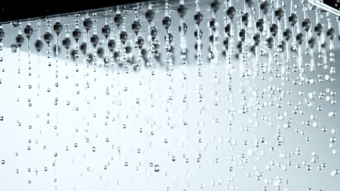 Super Slow Motion Shot of Water Falling From Shower Head  