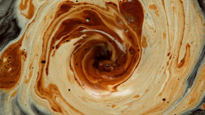 Super slow motion Shot of Swirling Coffee and Cream  | Shutterstock HD Video #1081701827
