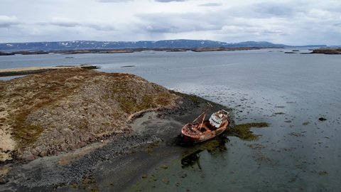 Iceland Abandoned Shipwreck on deserted Island