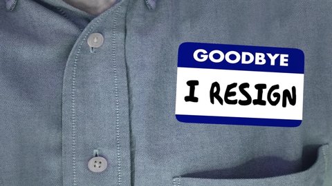 Goodbye Resign Name Tag Quit Leave Stock Footage Video (100% Royalty ...