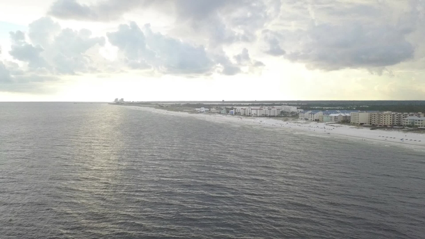 Aerial View Of Orange Beach On The Alabama Gulf Coast - drone shot