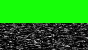 3D cartoon ocean. Texture. Animated abstract water waves. Black and white. Background. Overlay. Green Screen. Loop. 25 fps