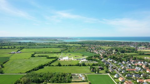 The Merville battery facing the Orne bay in Europe, France, Normandy, towards Caen, Ouistreham, in summer, on a sunny day.