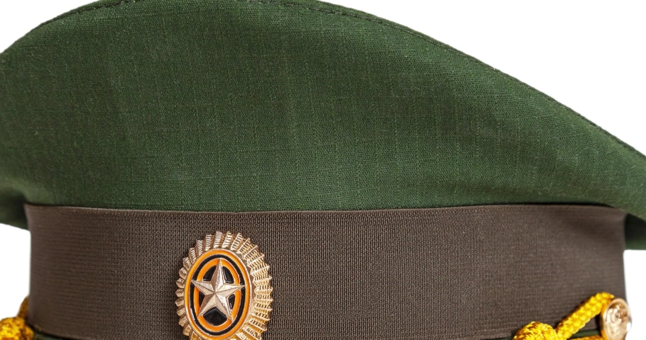 30 Red star russian hat Stock Video 
