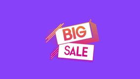 purple screen big sale text. moving big sale text image. big sale text purple screen animation. big sale text gift. 4k video footage.