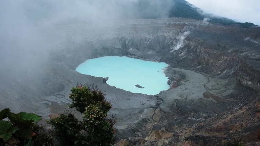 Poas Volcano in Costa Rica on a Cloudy Day