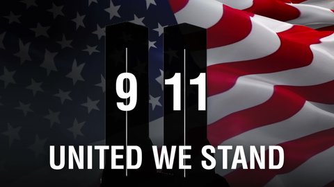 Patriot Day. September 11. United we stand. 9.11 Never Forget USA 1080p Full HD 1920X1080 footage video. September 11, Patriot Day background in colors of national american flag.9-11 Remembrance Flag
