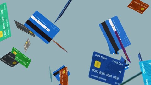 Falling Credit Cards Animation Luma Matte Stock Footage Video (100% ...