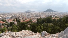 Overlooking Athens. High quality video