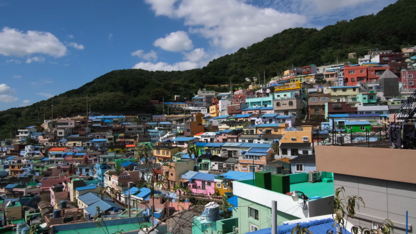 Colorful hillside homes in Busan South Korea
