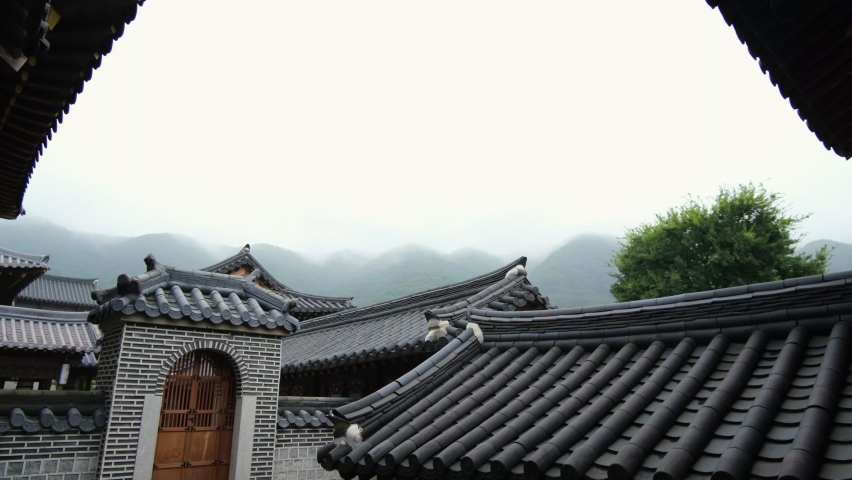 Rooflines of structures in Yongin Daejanggeum Park South Korea