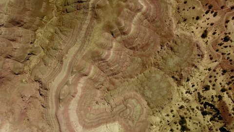 Aerial Forward Panning Scenic View Of Natural Mountains In Semi Arid Desert - Paria River, Colorado