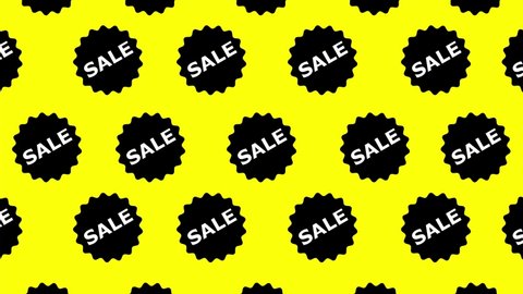 SALE rotating word minimal design on isolated yellow background. Sold out for Black Friday and Cyber ​​Monday.