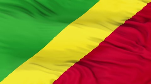 Republic of the Congo flag is waving 3D animation. Republic of the Congo flag waving in the wind. National flag of Republic of the Congo. flag seamless loop animation. 4K