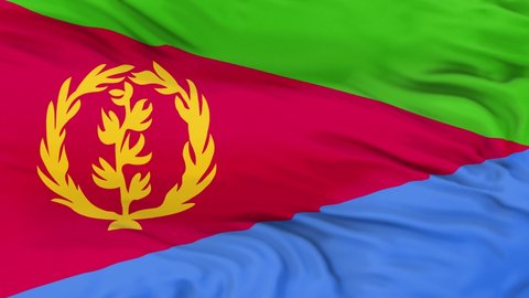 Eritrea flag is waving 3D animation. Eritrea flag waving in the wind. National flag of Eritrea. flag seamless loop animation. high quality 4K resolution