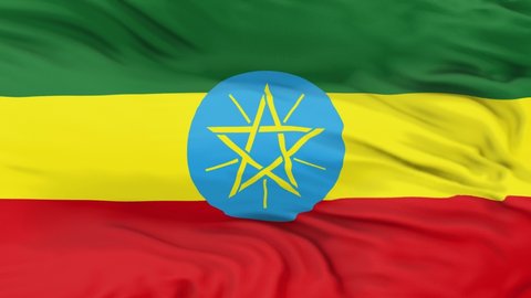 Ethiopia flag is waving 3D animation. Ethiopia flag waving in the wind. National flag of Ethiopia. flag seamless loop animation. high quality 4K resolution