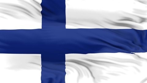 Finland flag is waving 3D animation. Finland flag waving in the wind. National flag of Finland. flag seamless loop animation