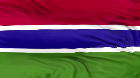 Gambia flag is waving 3D animation. Gambia flag waving in the wind. National flag of Gambia. flag seamless loop animation. high quality 4K resolution