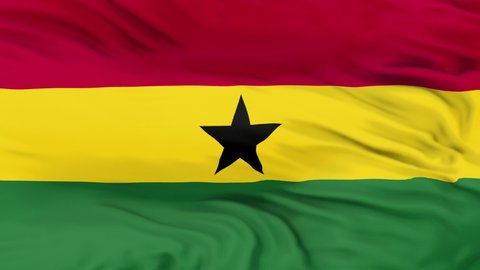 Ghana flag waving in the wind. National flag of ghana. Sign of ghana animation. 4K