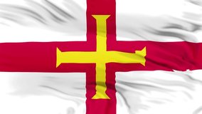 Guernsey flag is waving 3D animation. Guernsey flag waving in the wind. National flag of Guernsey. flag seamless loop animation. high quality 4K resolution