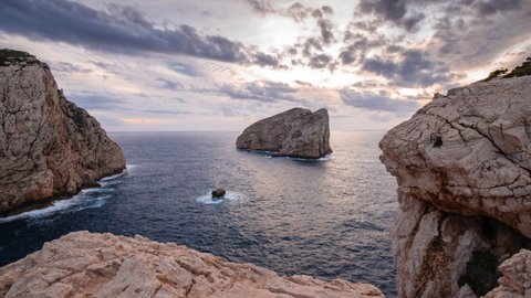 Panoramic view of Capo Caccia, Foradada Island, Alghero - Sardinia