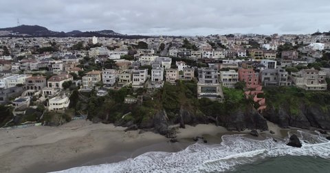 Sea Cliff area in San Francisco, California. Baker Beach in foreground. USA 