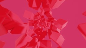 3D rendered abstract pink cubes structure on pink background. Minimal motion graphic futuristic concept - Powered by Shutterstock - Get 15% off with code: PIKWIZARD15