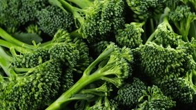 Fresh Tenderstem broccoli for diet and healthy eating. Rotating video