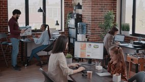 Little girl making noise and disturbing business people at office while working mother trying to plan and project a strategy, do assignment. Stressed woman stopping child from interfering with work - Powered by Shutterstock - Get 15% off with code: PIKWIZARD15