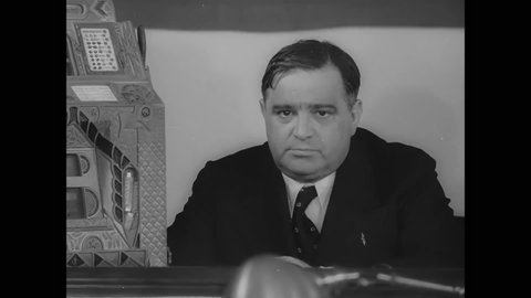 CIRCA 1937 - Mayor La Guardia says that federal courts cannot stop New York from taking legal action against slot machine operators in the city.