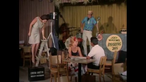 CIRCA 1963 -A nightclub comic makes up a song about nudists, alarming two women who work there who are afraid he found out they are nudists.